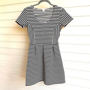 JCREW black and white striped dress size 2 EUC